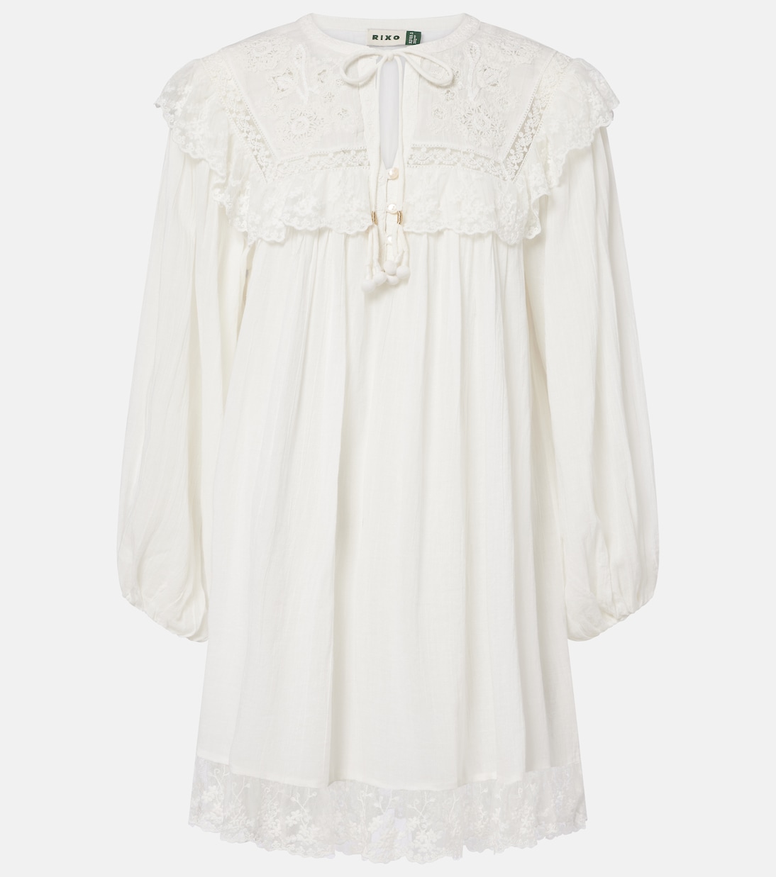 Inez Embroidered Cotton Minidress in White - Rixo