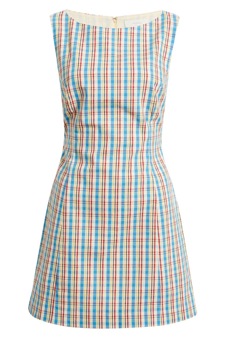 Lydie Check Cotton & Linen Minidress