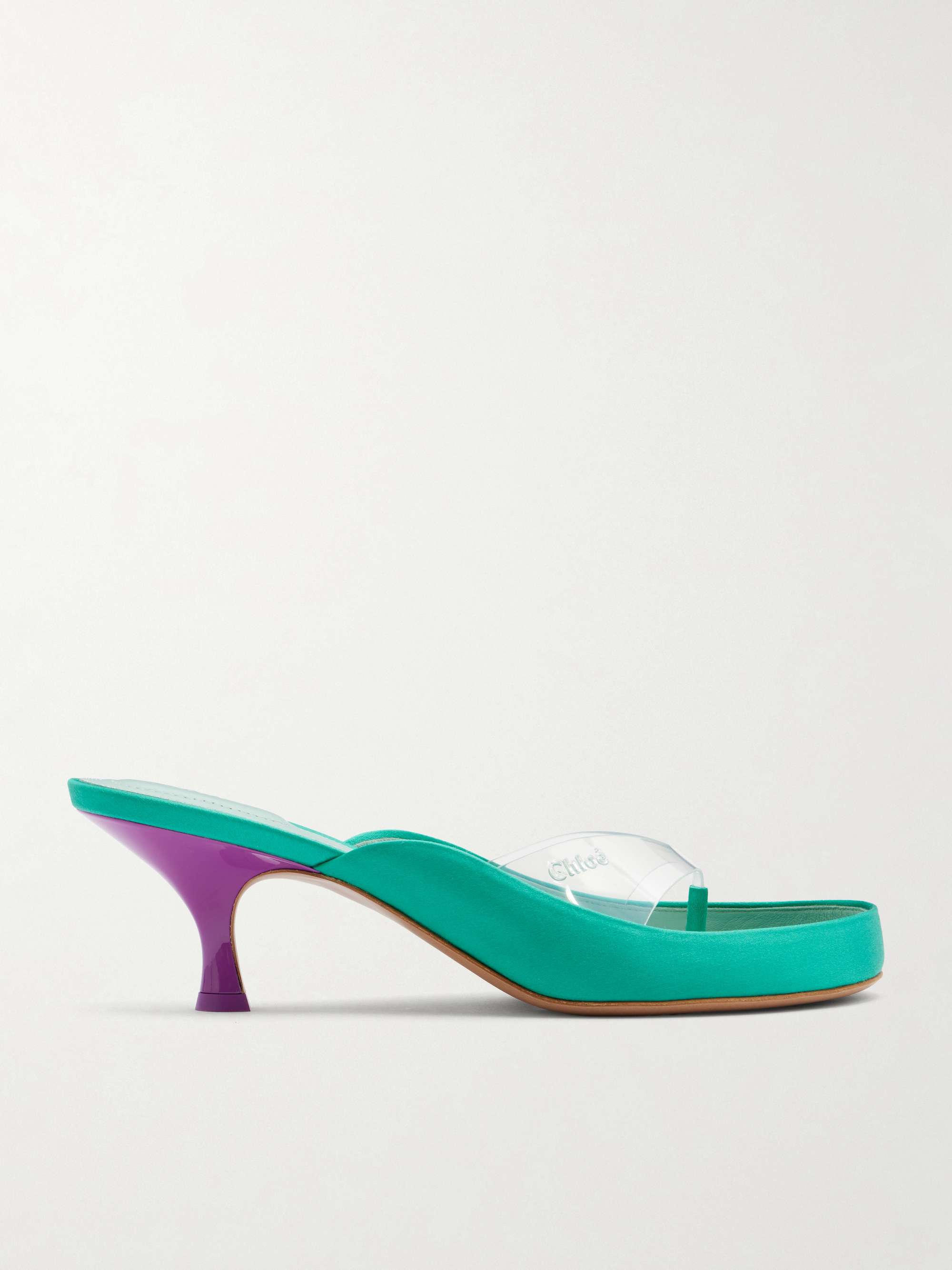 Junie Pvc-Trimmed Satin Sandals