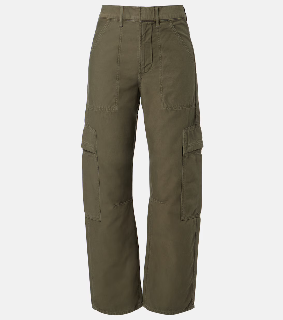 A khaki pair of Citizens of Humanity cargo trousers.
