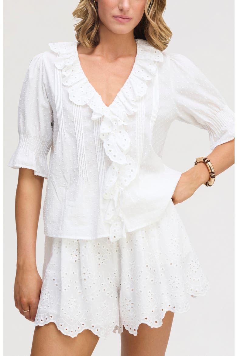 Flounce Ruffle Cotton Top