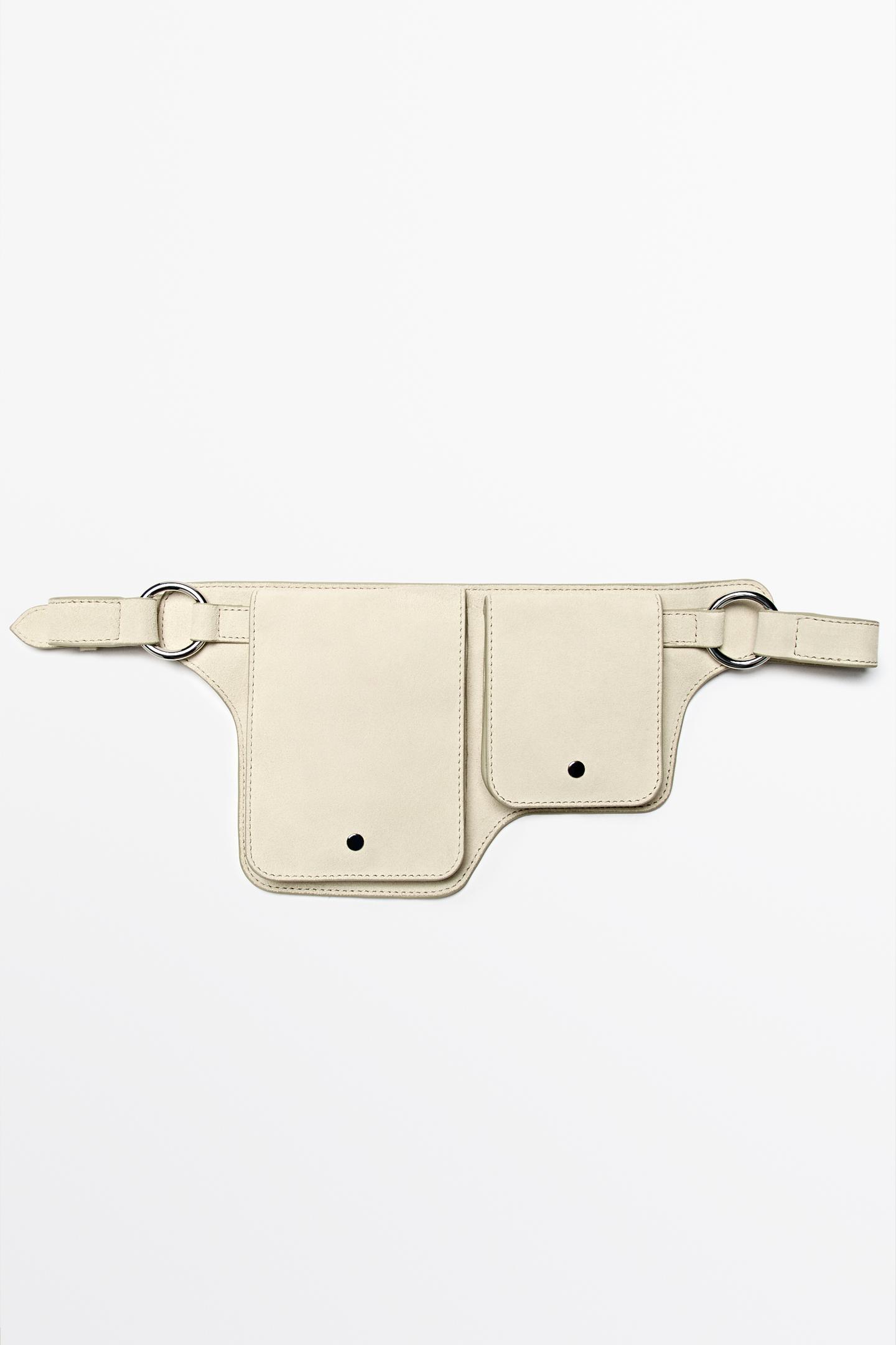 Massimo Dutti, Split Leather Double Compartment Belt Bag