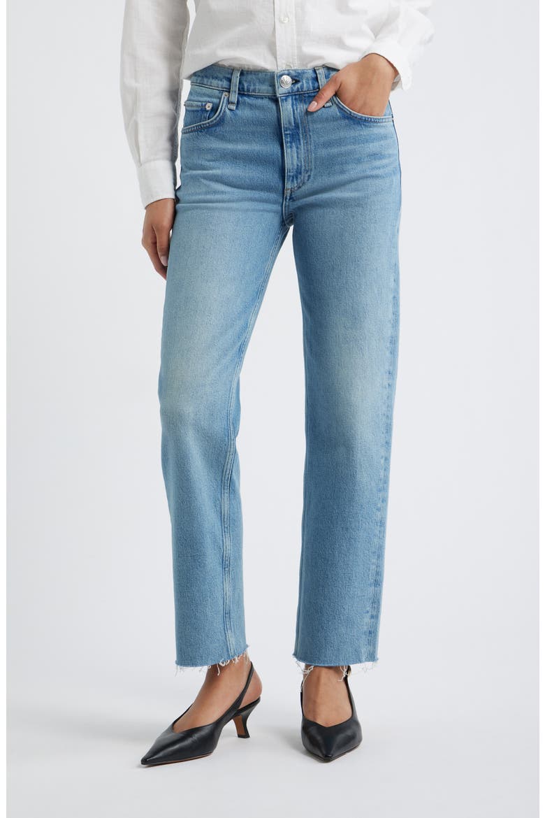 Harlow Mid Rise Straight Leg Ankle Length Jeans