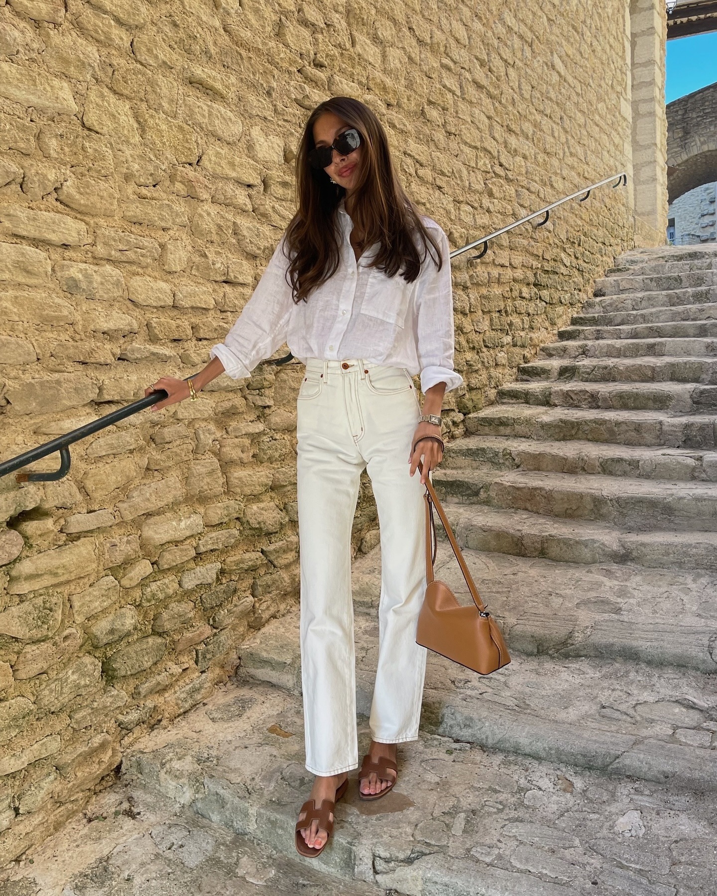 White denim outfit