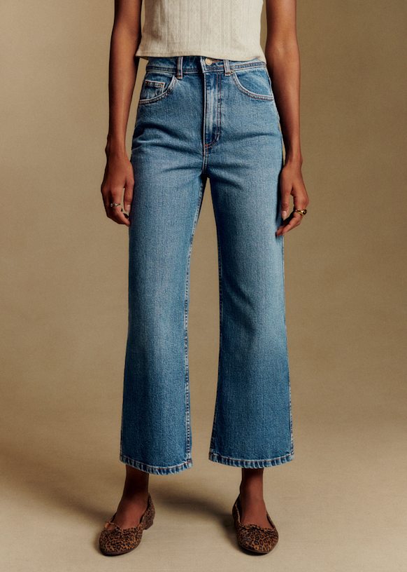 Le Crop - Denim Blue - Organic Cotton - Organic Textile - Sézane