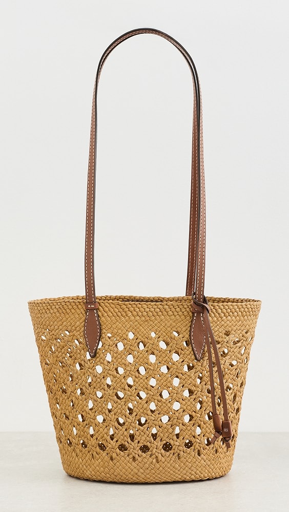 The Lattice Basket Tote - Nuez/cognac