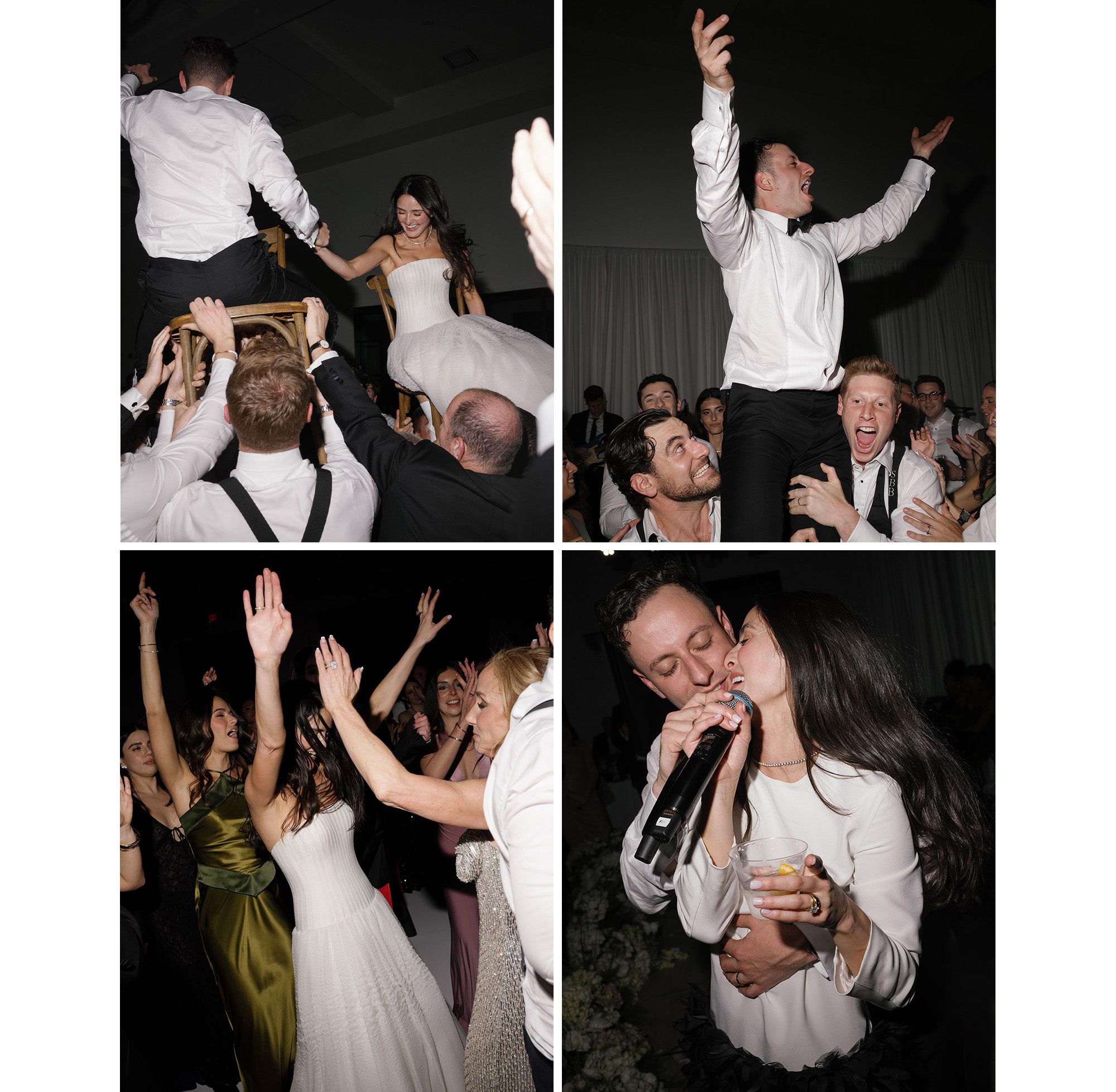 image of jordan and adam dancing with friends during the reception.