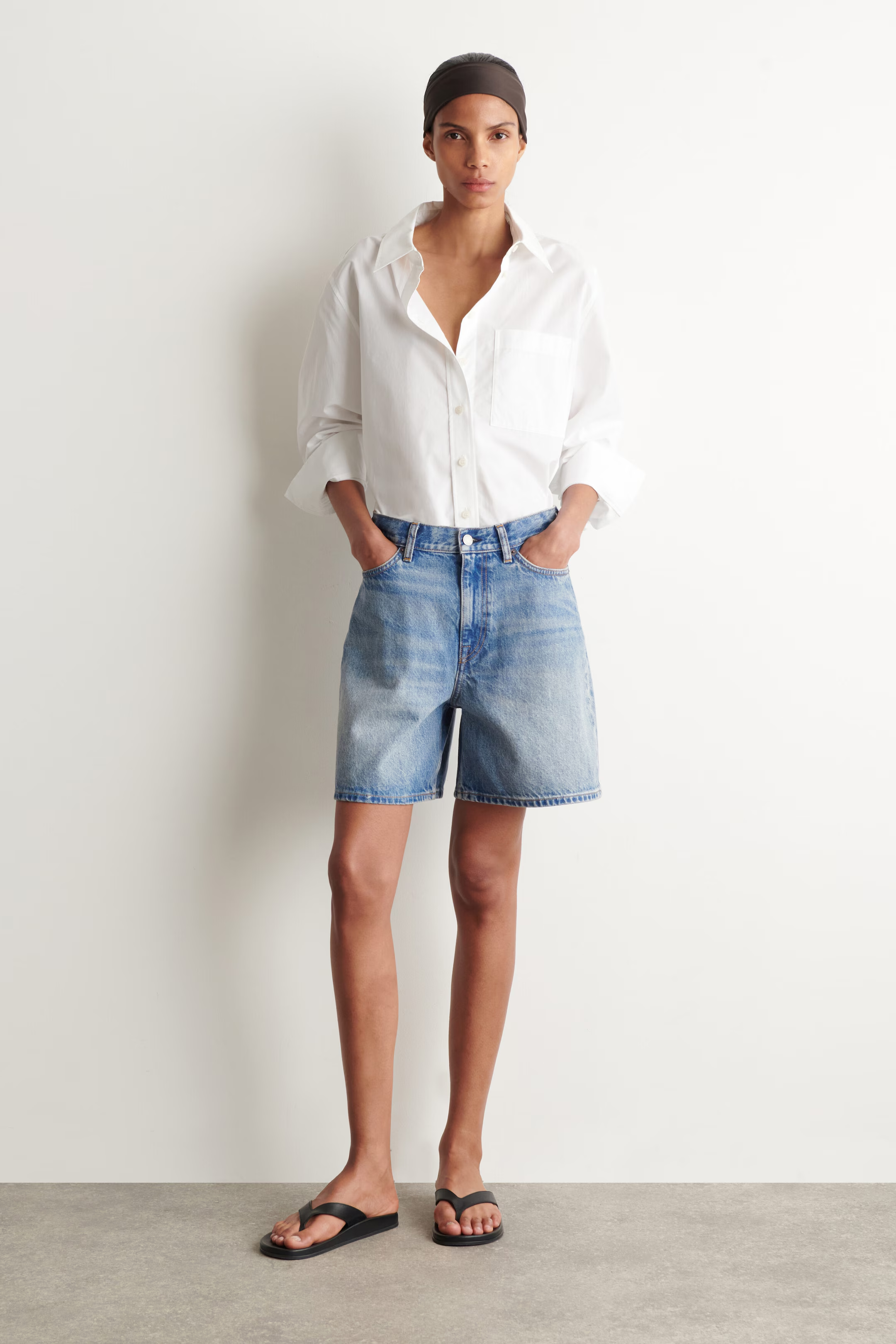 COS, High-Rise Denim Shorts