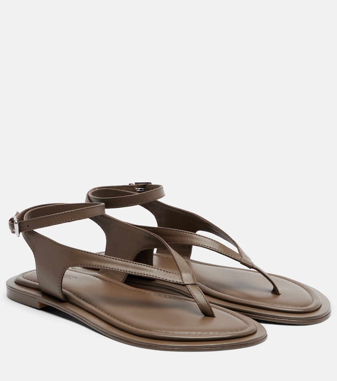 Sabine Leather Thong Sandals in Brown - a Emery