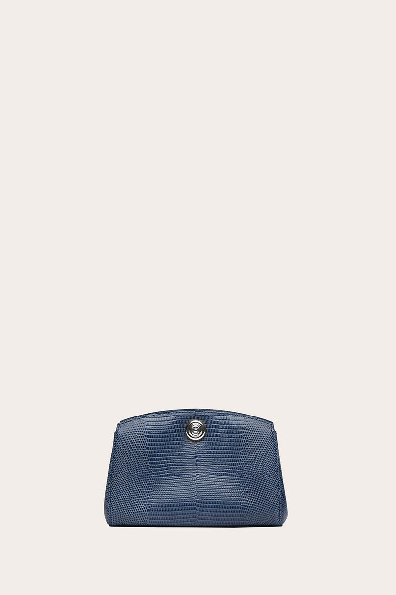 Pushlock Clutch Dove Blue Lizard