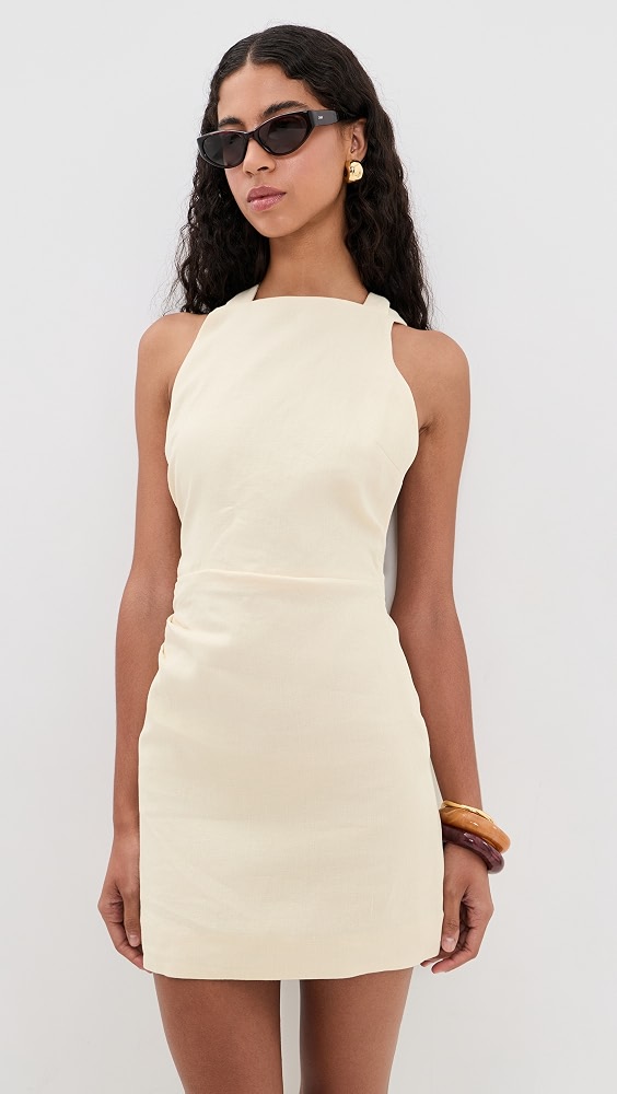 SIR. Thora Twist Back Mini Dress - Ecru