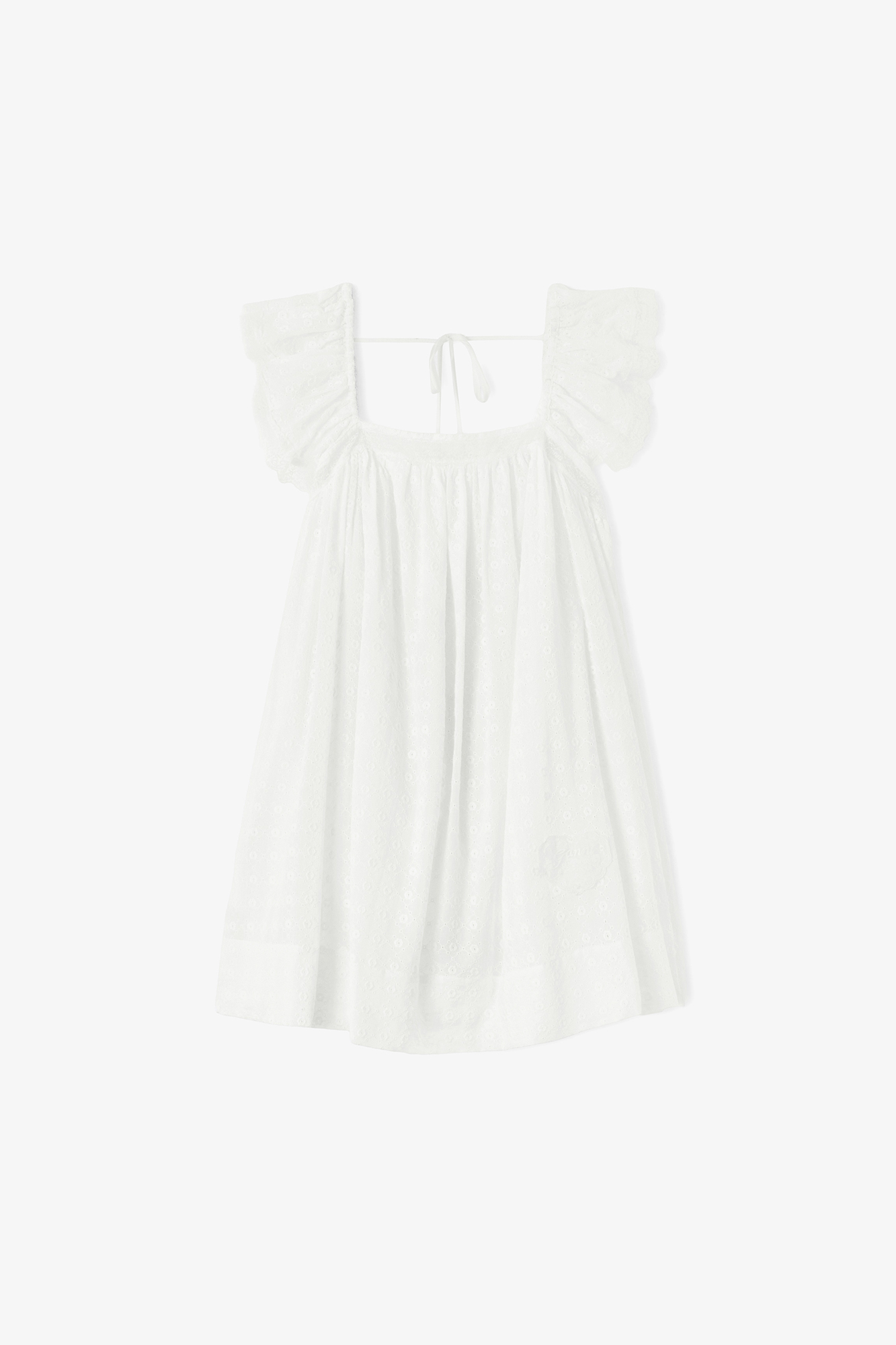 Dress in White Broderie Anglaise