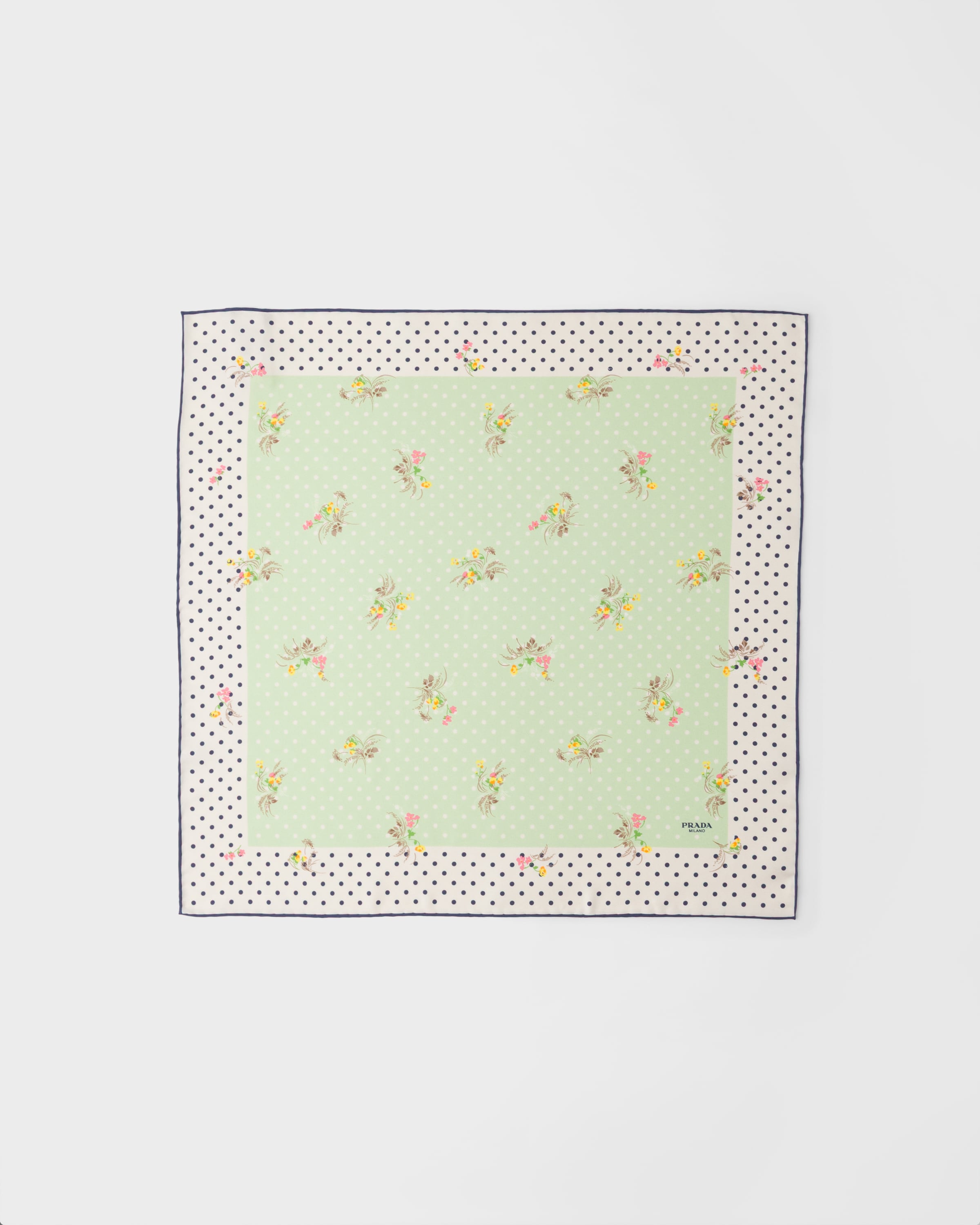 Printed Silk Twill Scarf 55 Pink/sand