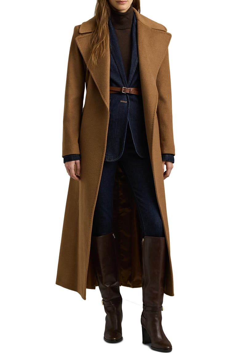 Lauren Ralph Lauren Belted Wool Blend Wrap Coat