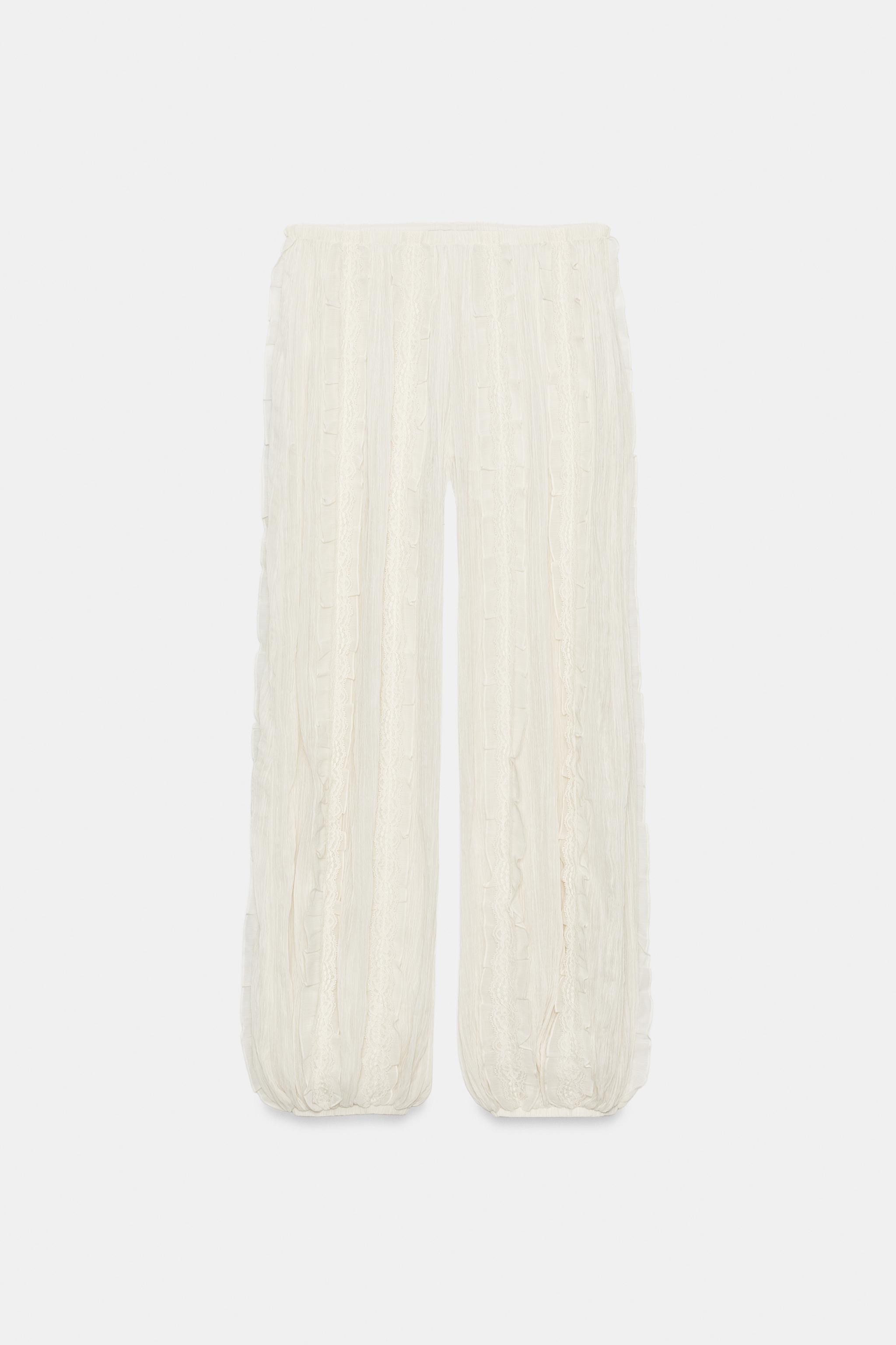 ZARA Combination Bubble Pants - Ecru - S