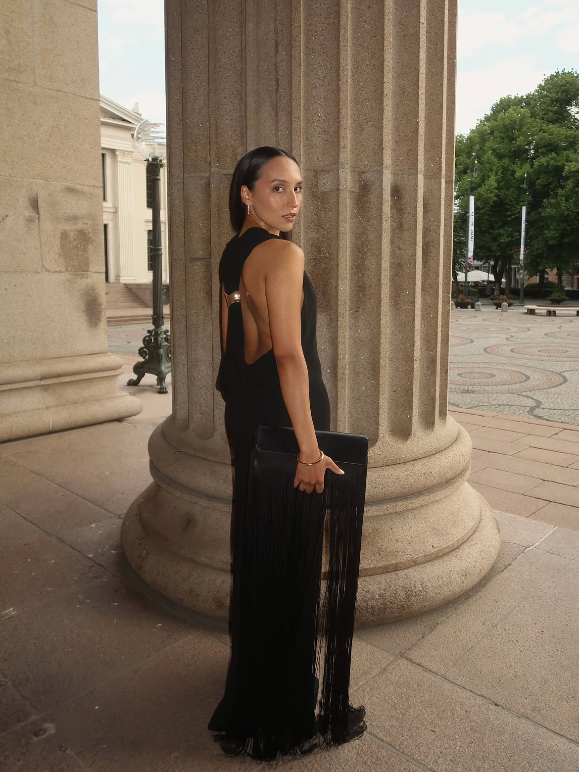 Ingred wearing evening dress