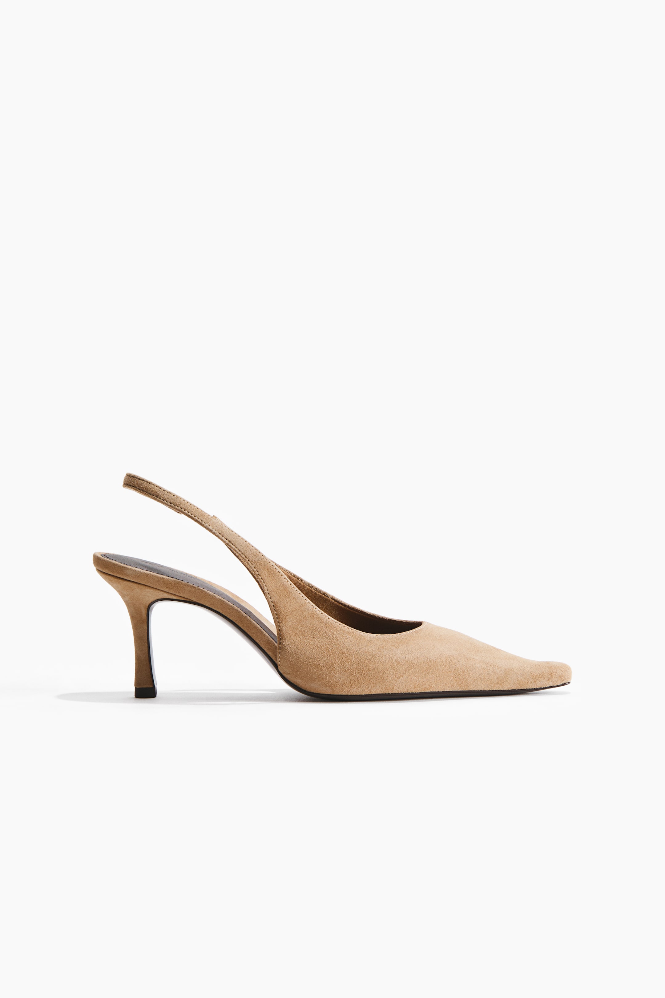 Suede Slingback Court Shoes