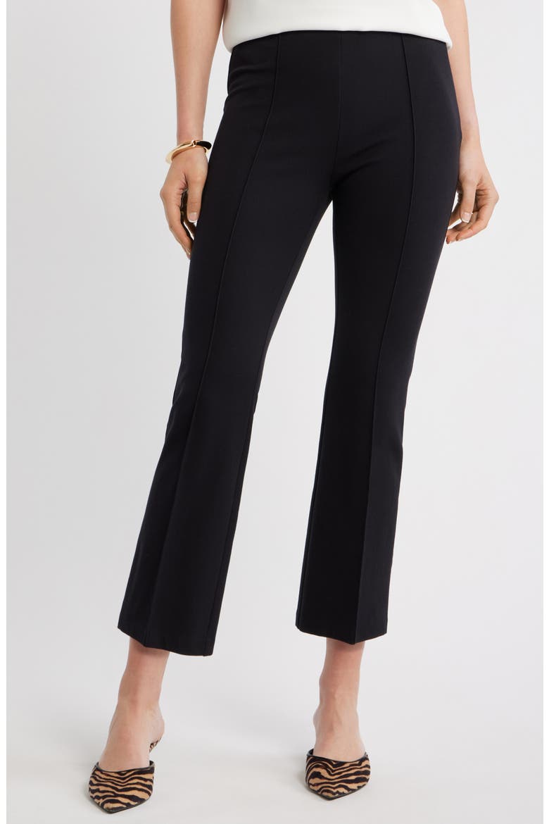 Seamed Stretch Ponte Flare Leg Pants