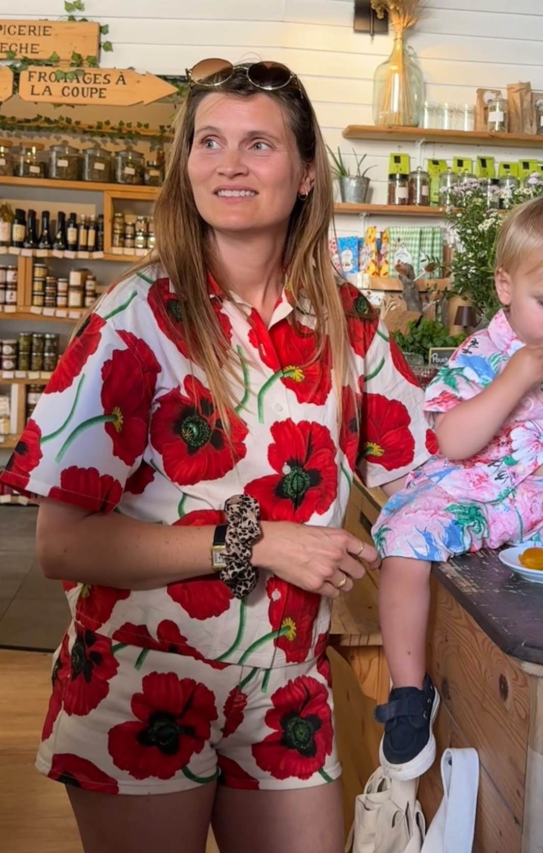 Eugenie Trochu wearing florals.