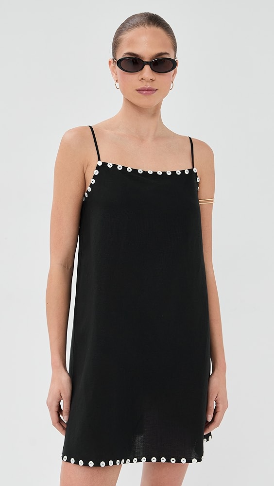 Laura Mini Linen Dress - Black