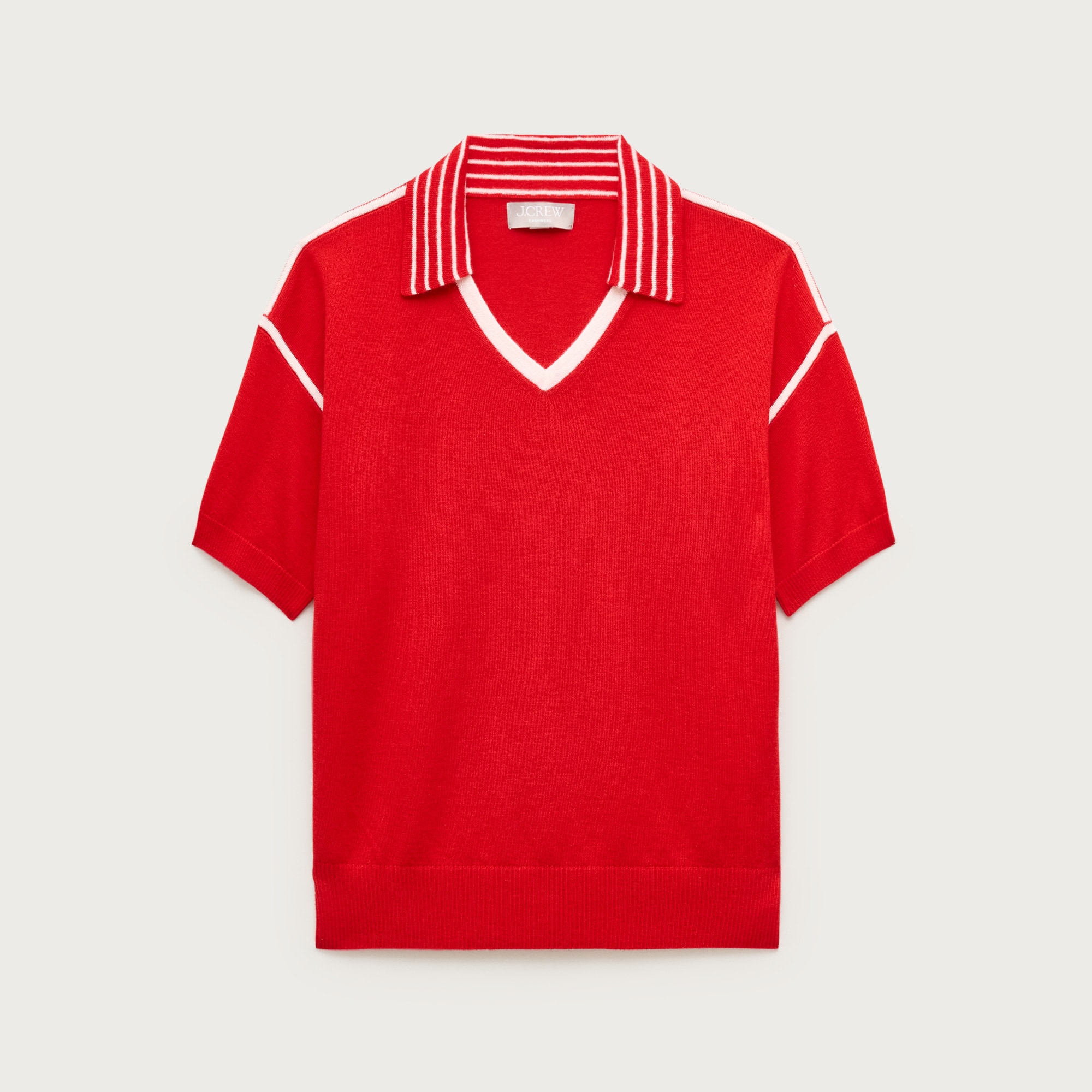 Featherweight Cashmere High V-Neck Sweater-Polo