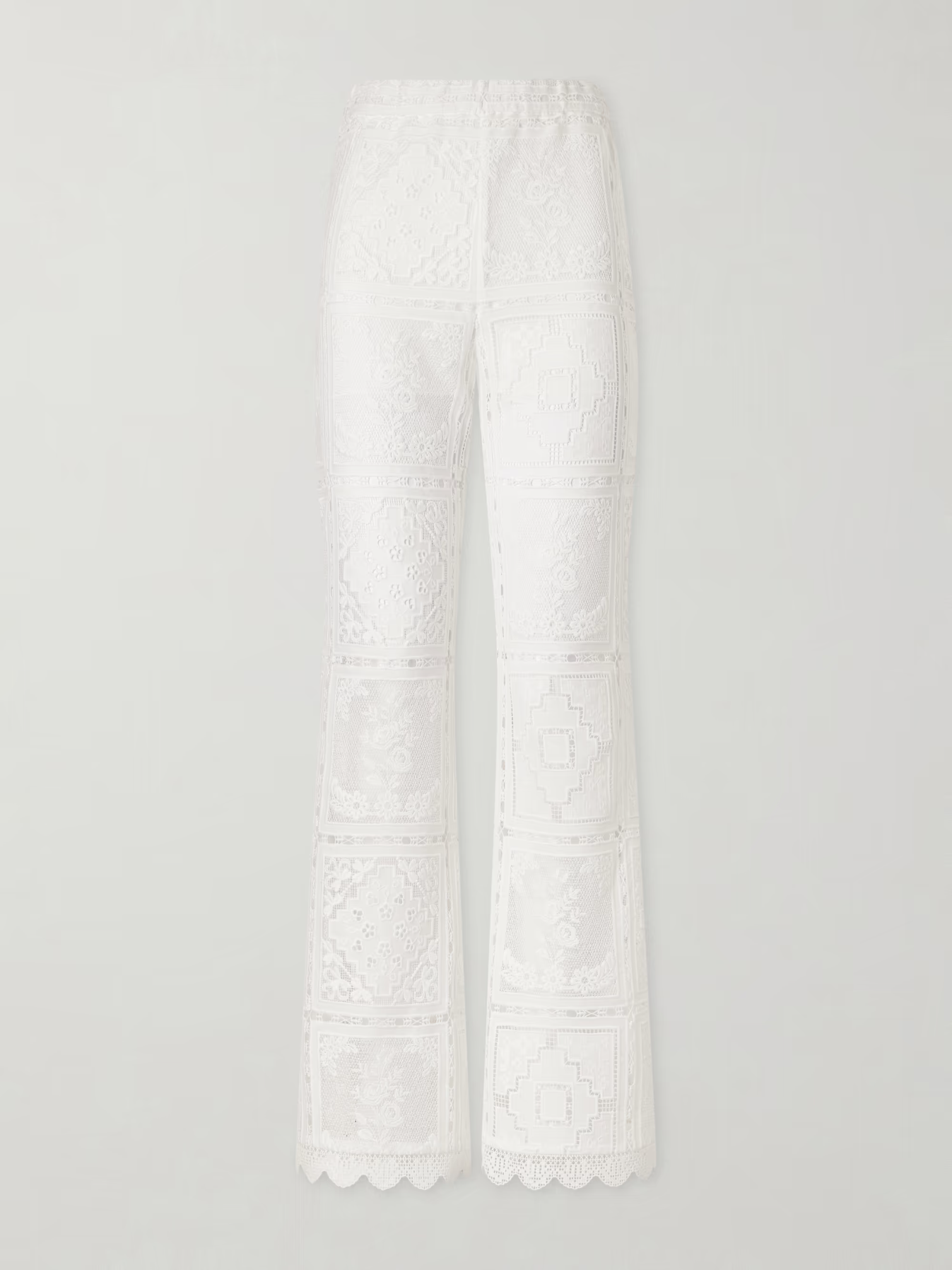 Zimmermann Aster embroidered mesh flared pants