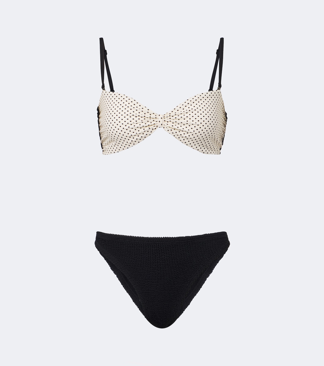 Delphine Polka-Dot Reversible Bikini in Black - Hunza G