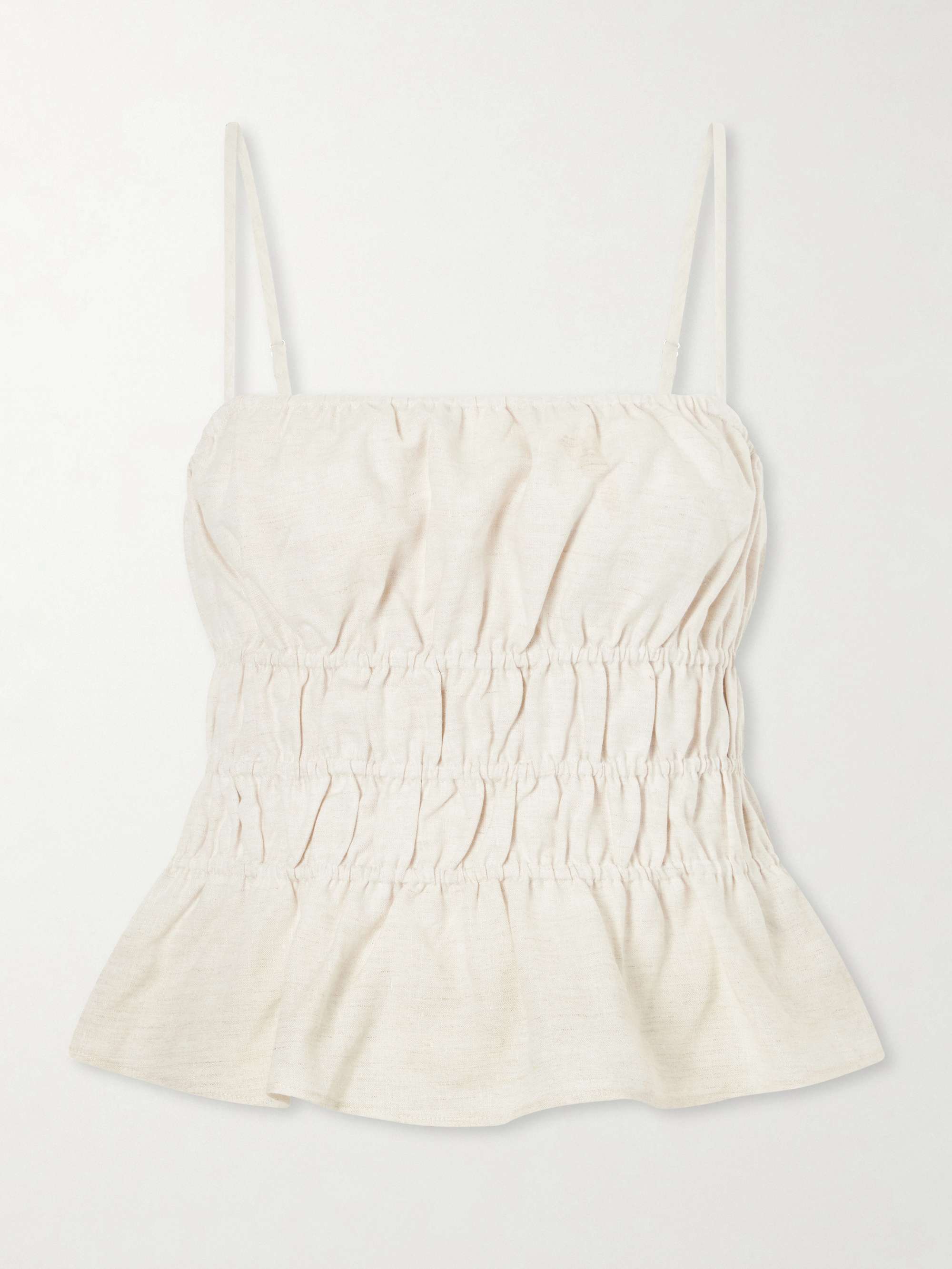 Ayla Ruffled Linen Tank