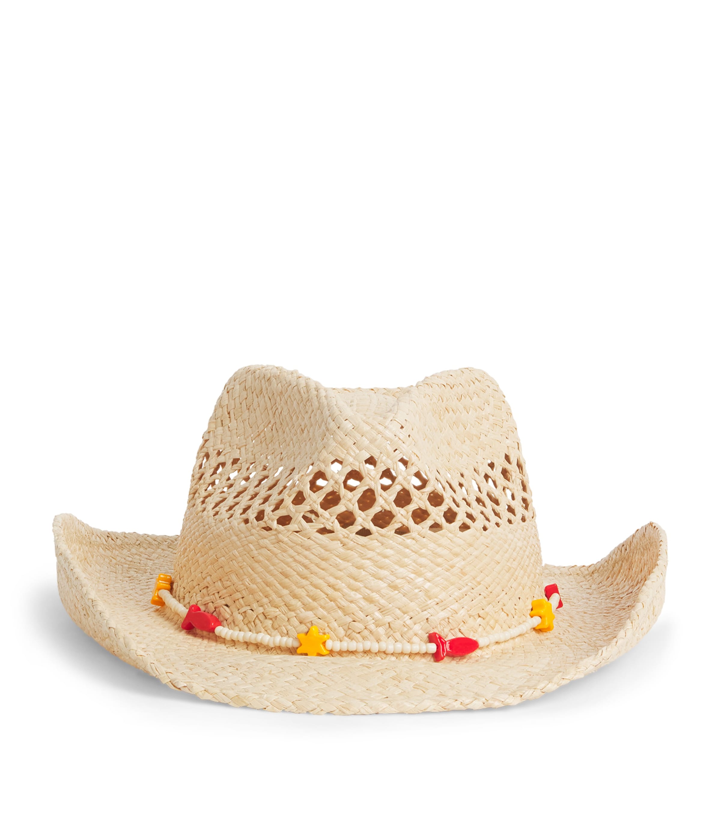 Lack of Color Raffia Bead-Embellished Cowboy Hat