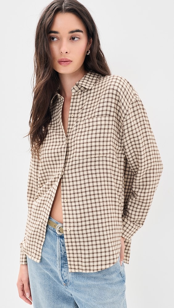 River Plaid Button Up - Dark Chocolate
