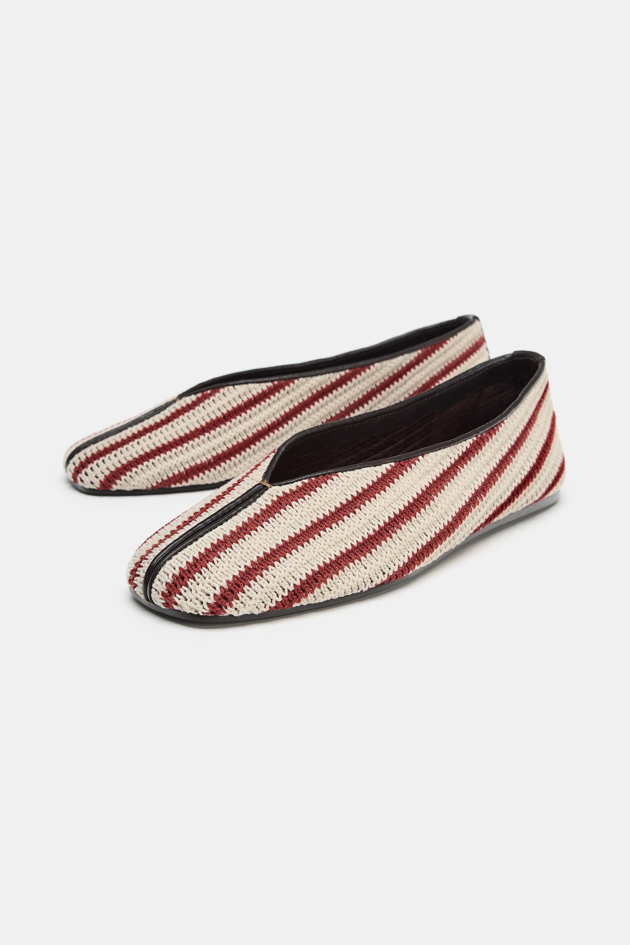 Striped Ballet Flats - Multi-Color - 5