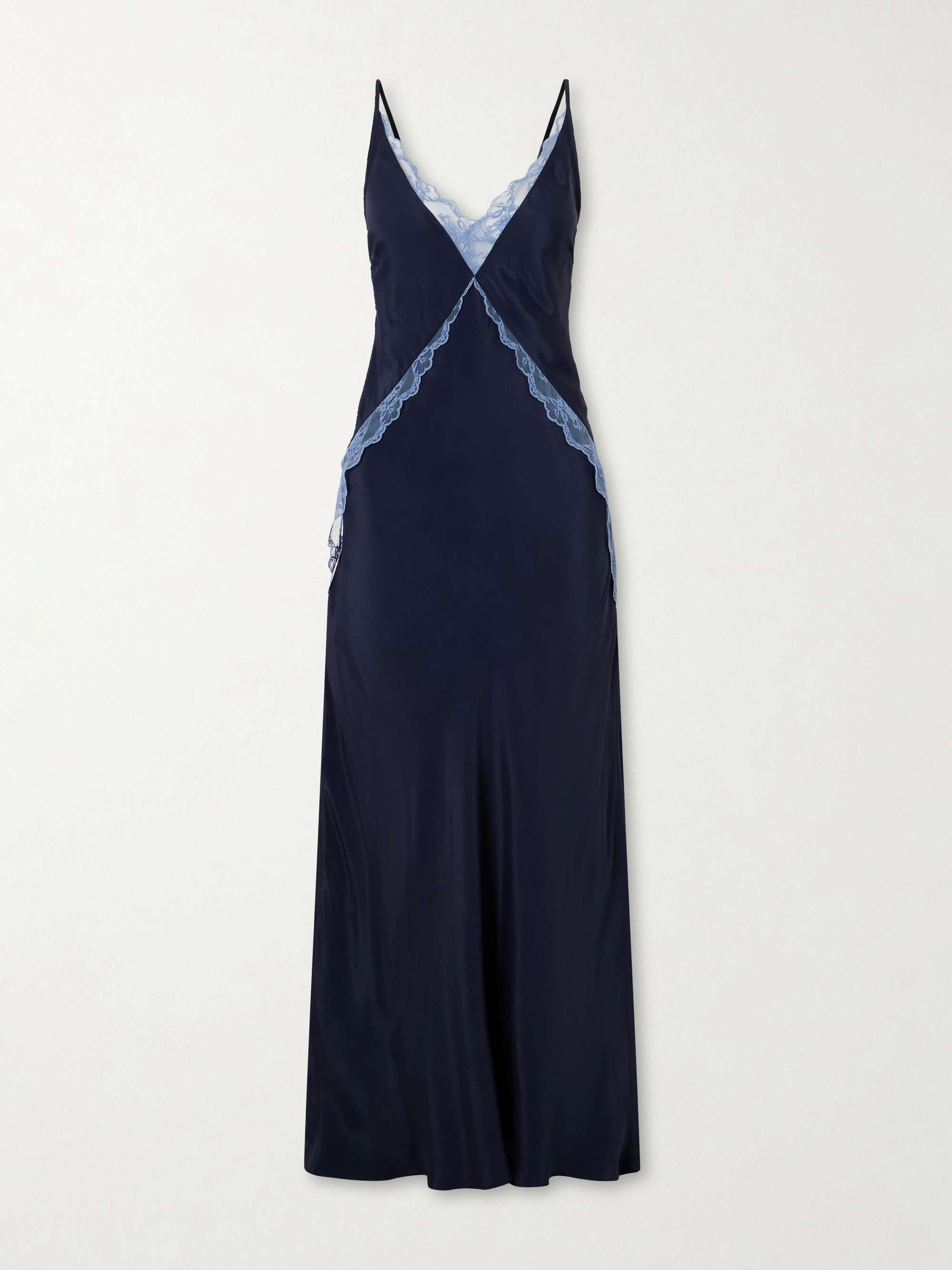 Elsie Lace-Trimmed Crepe Gown