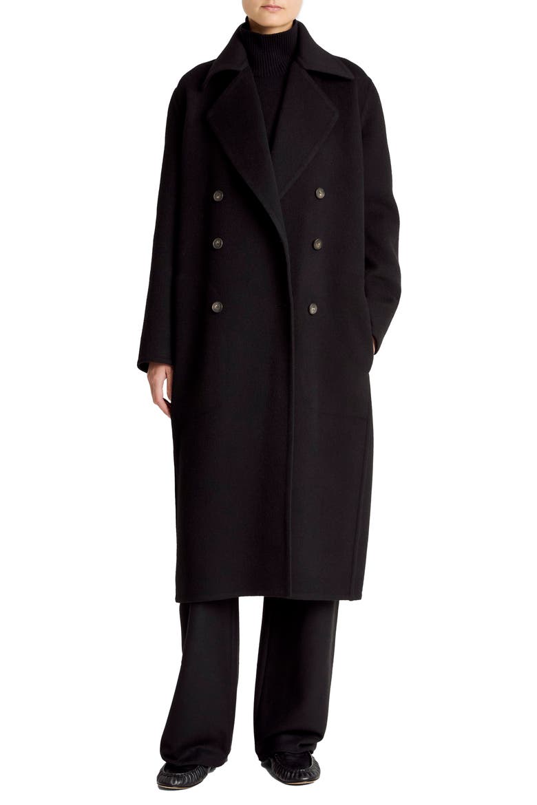 Vince Double Breasted Wool Blend Coat