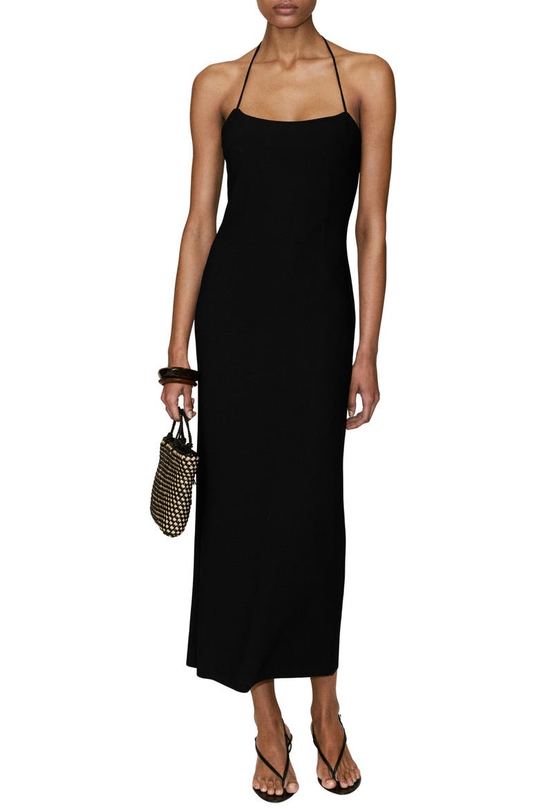 Knit Halter Neck Midi Dress