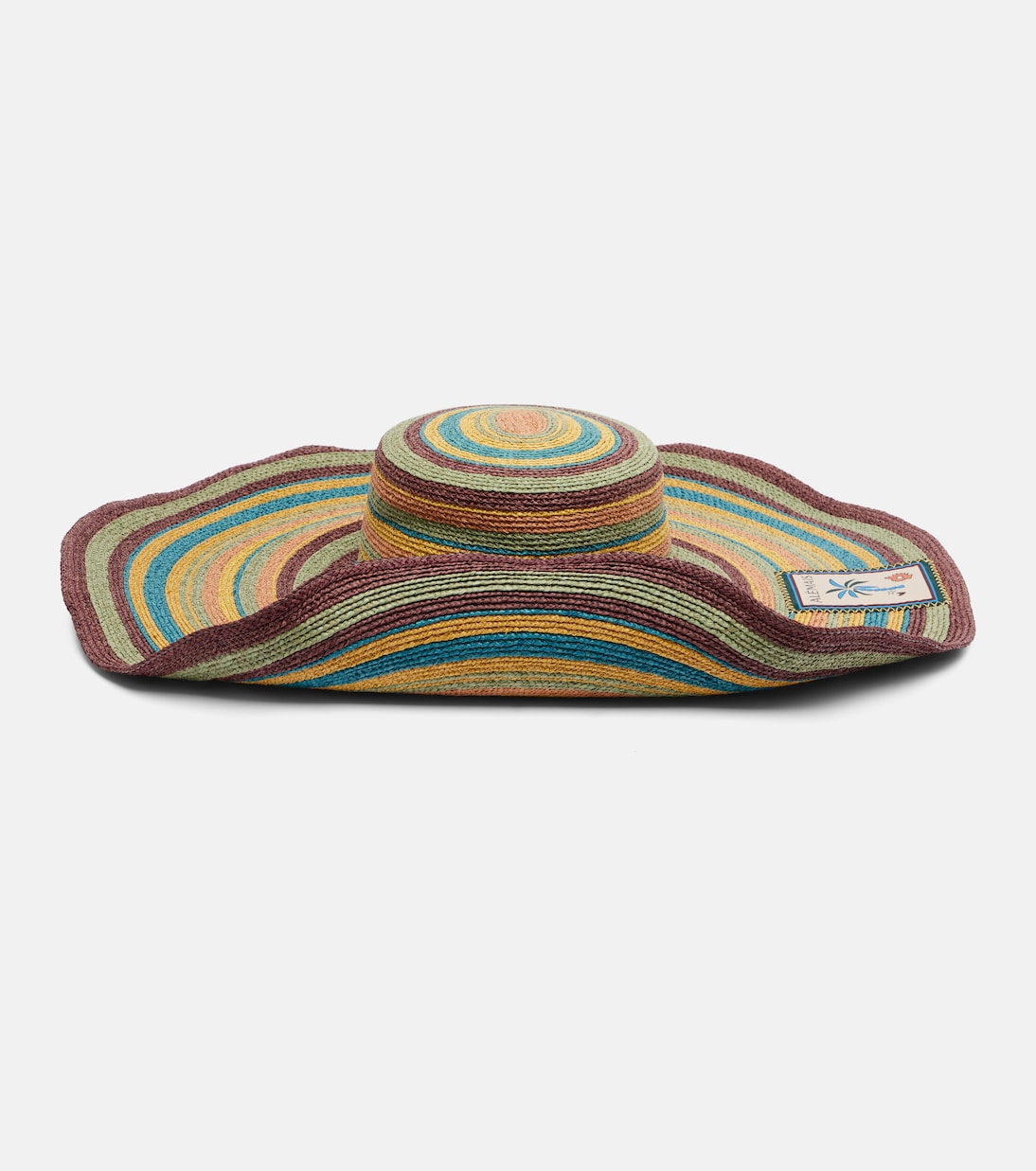 Dusk Striped Raffia Sun Hat in Multicoloured - Alemais