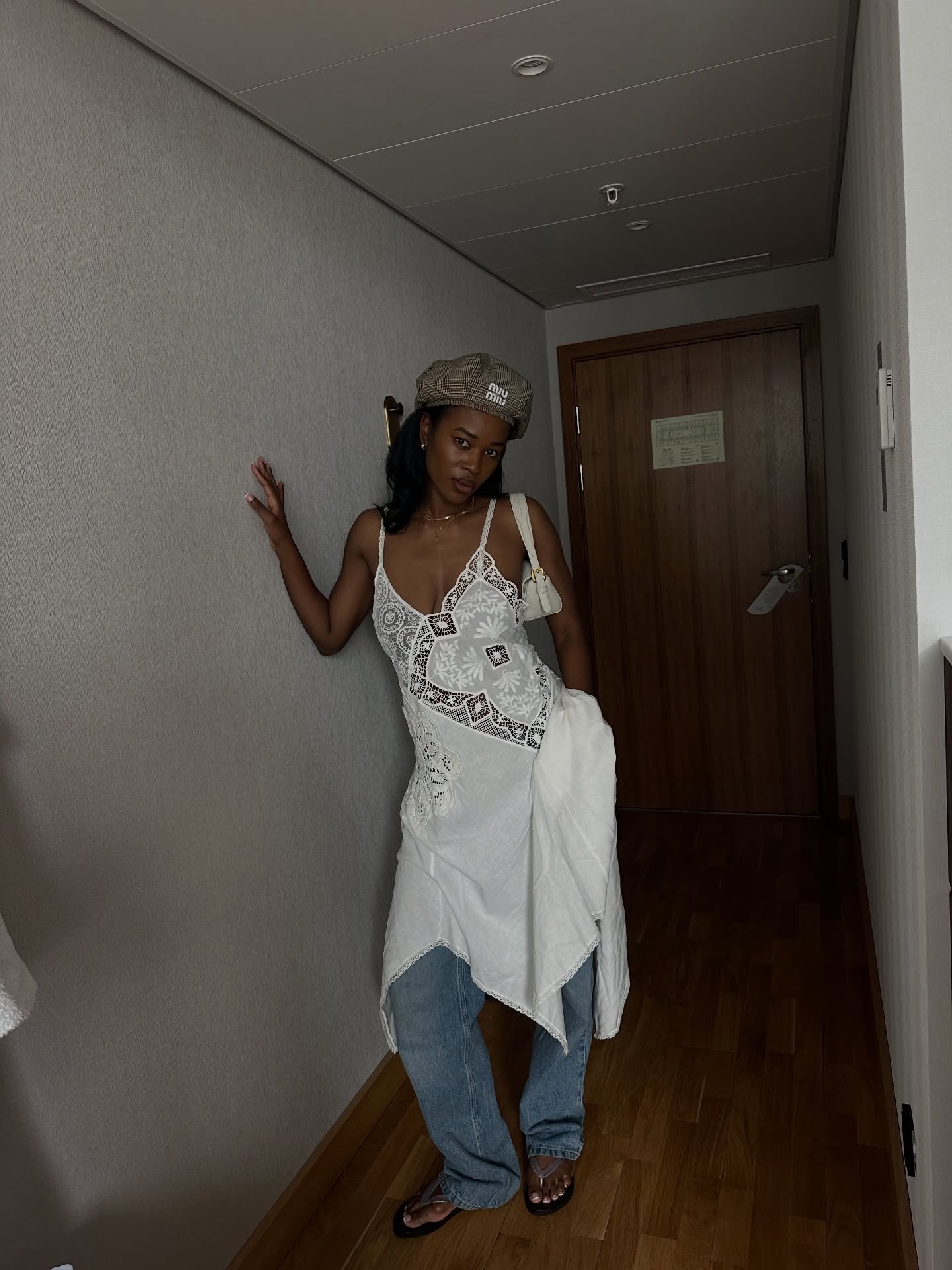 Woman wearing a Calvin Klein jeans outfits.