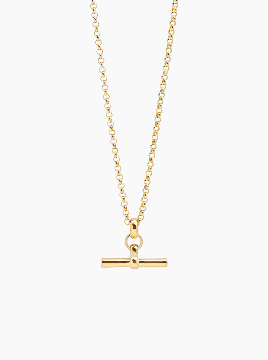 Small Gold T-Bar on Belcher Chain - Gold / 50cm