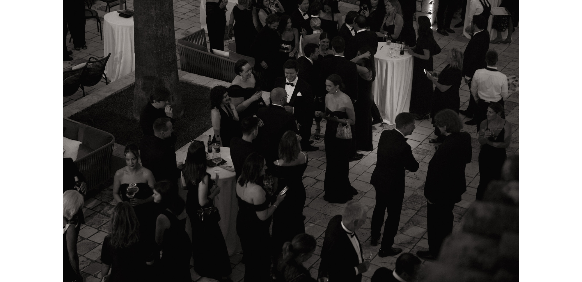 Guests at the wedding reception.