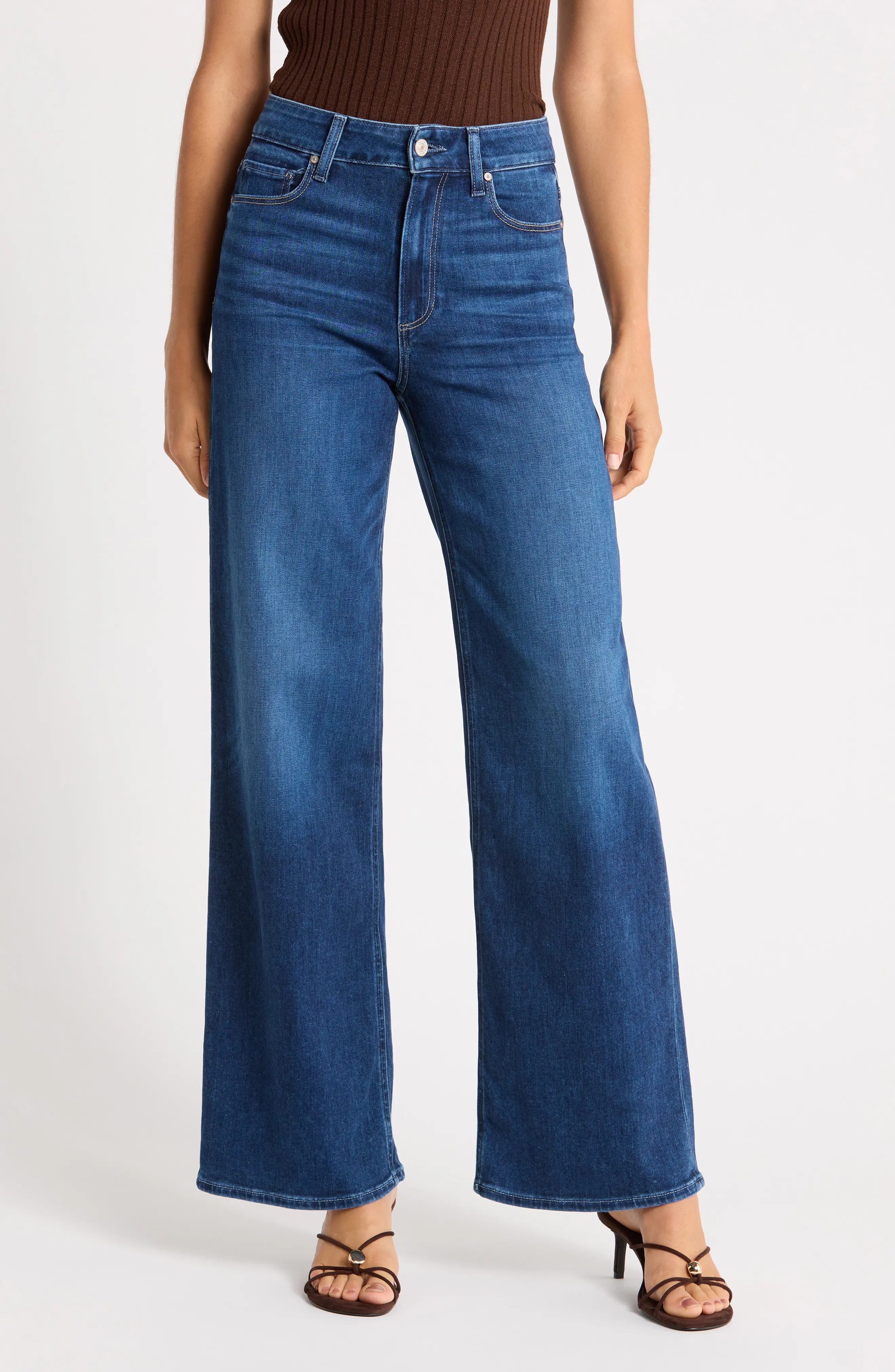 Paige, Anessa High Waist Wide Leg Jeans