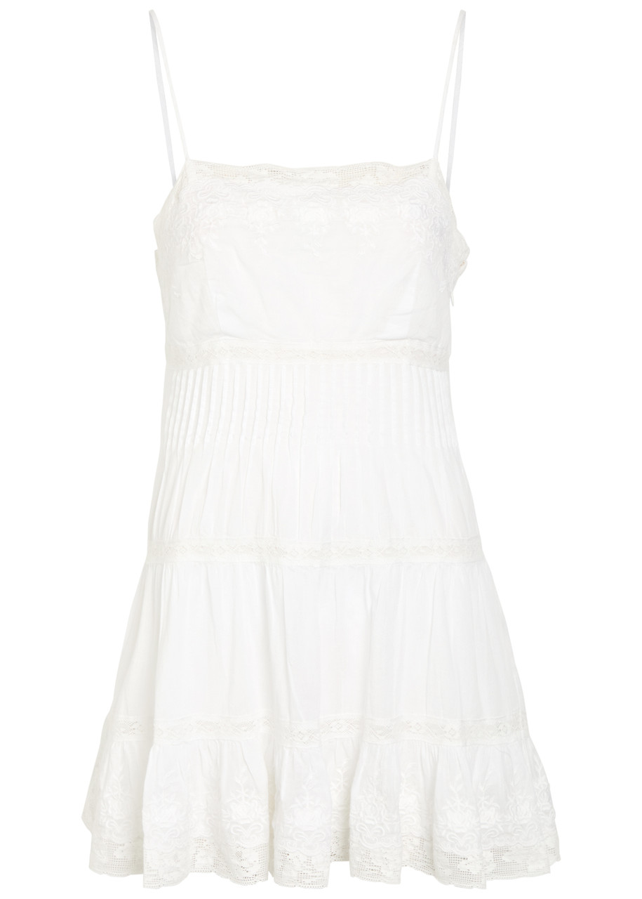 Zuri Embroidered Cotton Mini Dress