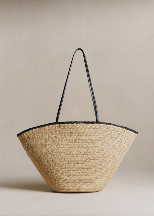 Maia Basket - Natural Raffia Black - Raffia - Sézane