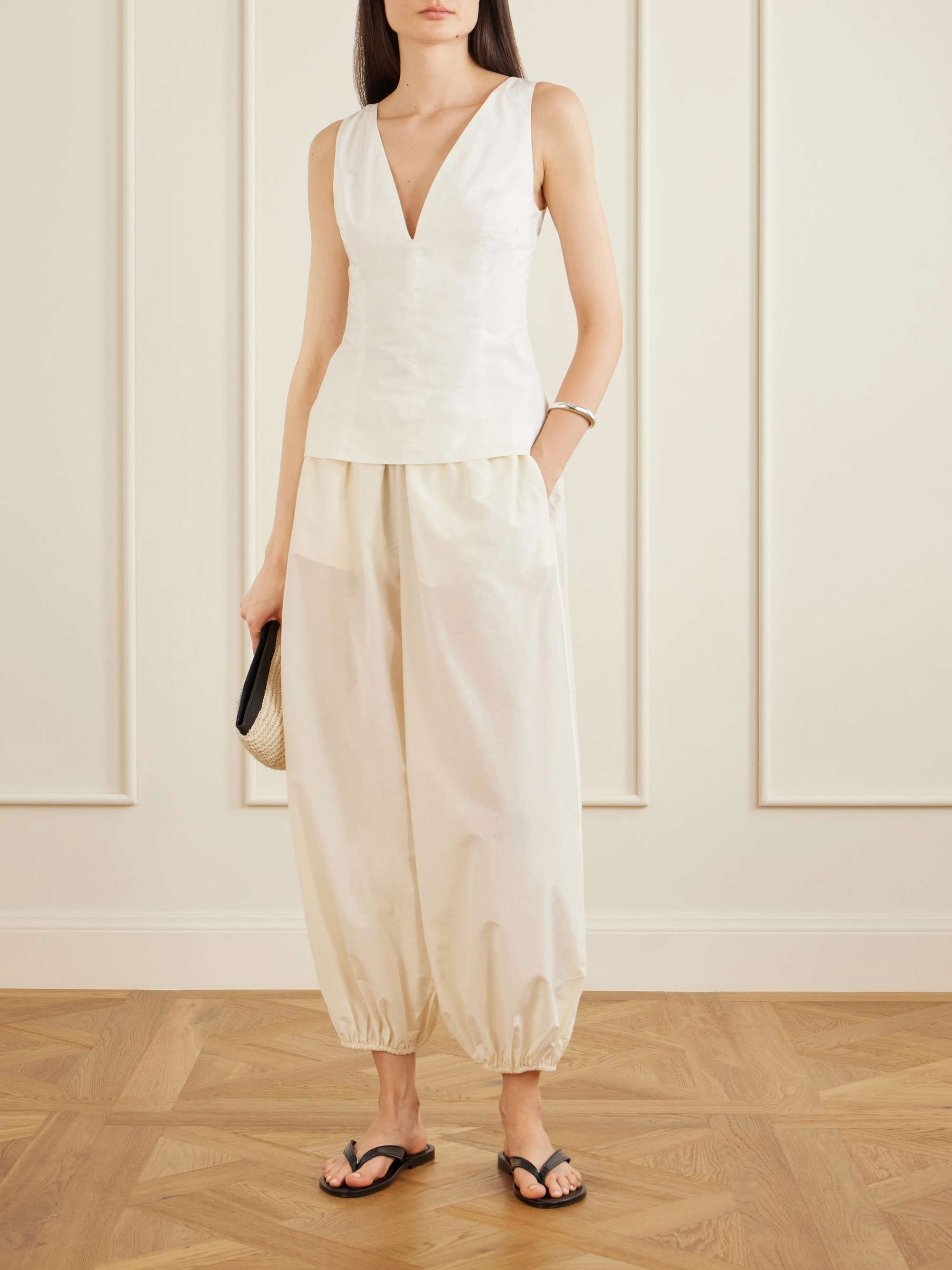 Almaya Cotton and Silk-Blend Balloon Pants