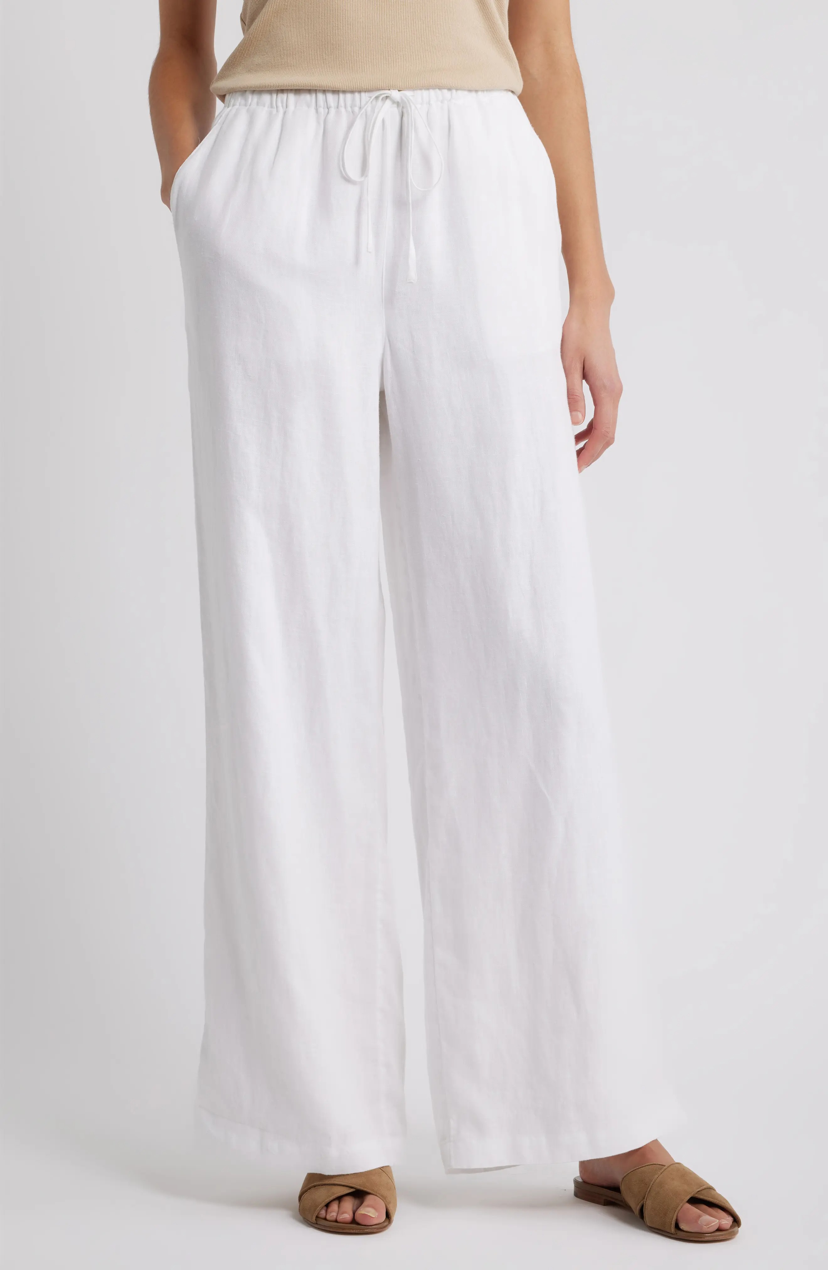 Caslon Easy Wide Leg Linen Pants.