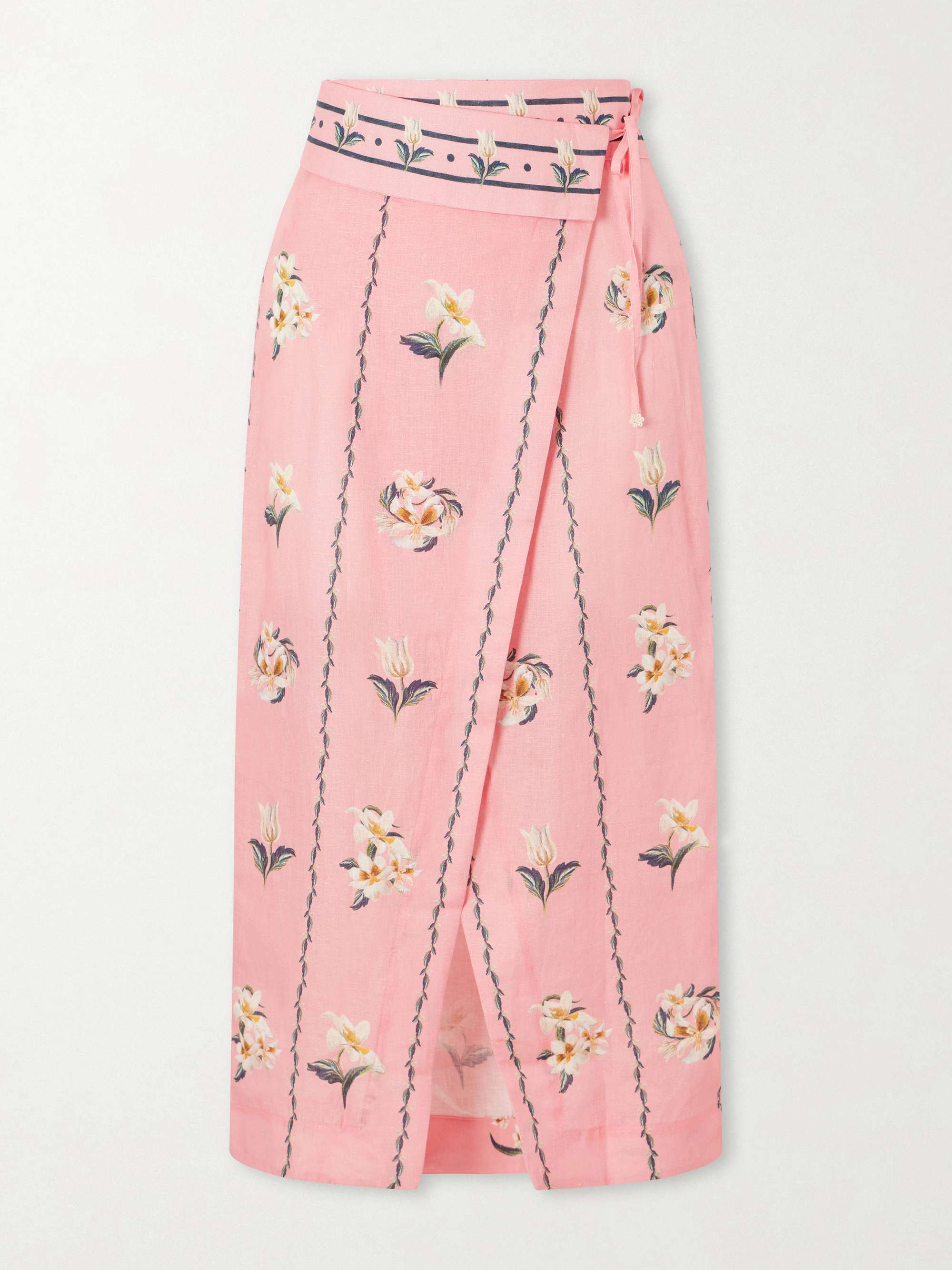 Tierra Promessa Floral-Print Linen Pareo