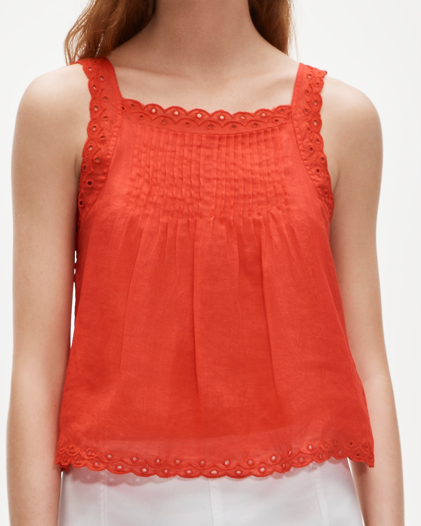 J.Crew, Scallop-Trim Tank Top in Blurred Floral Ramie