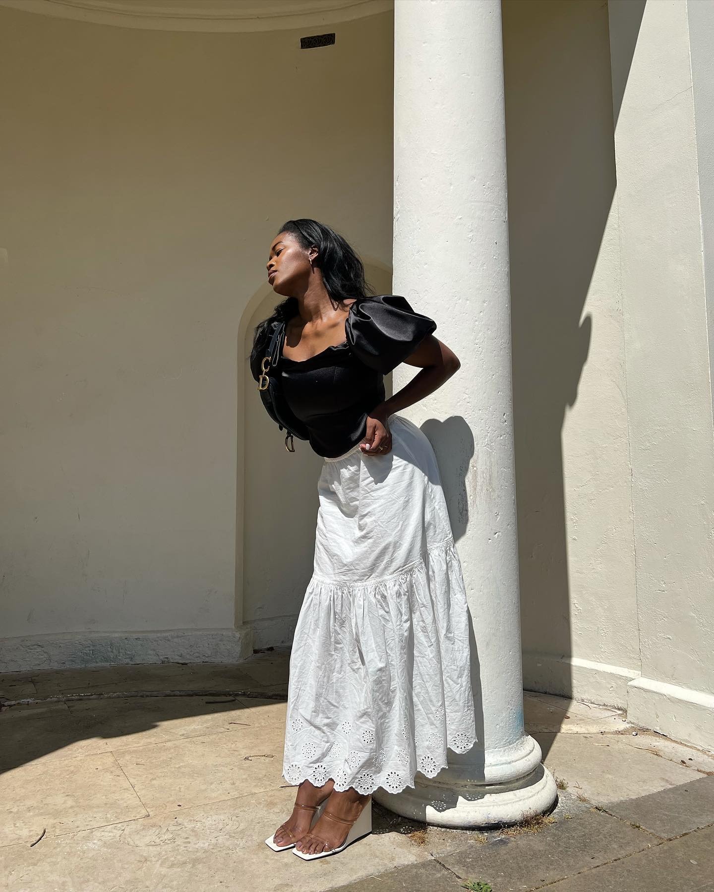 @nlmarilyn in wedge sandal styling with summer skirts