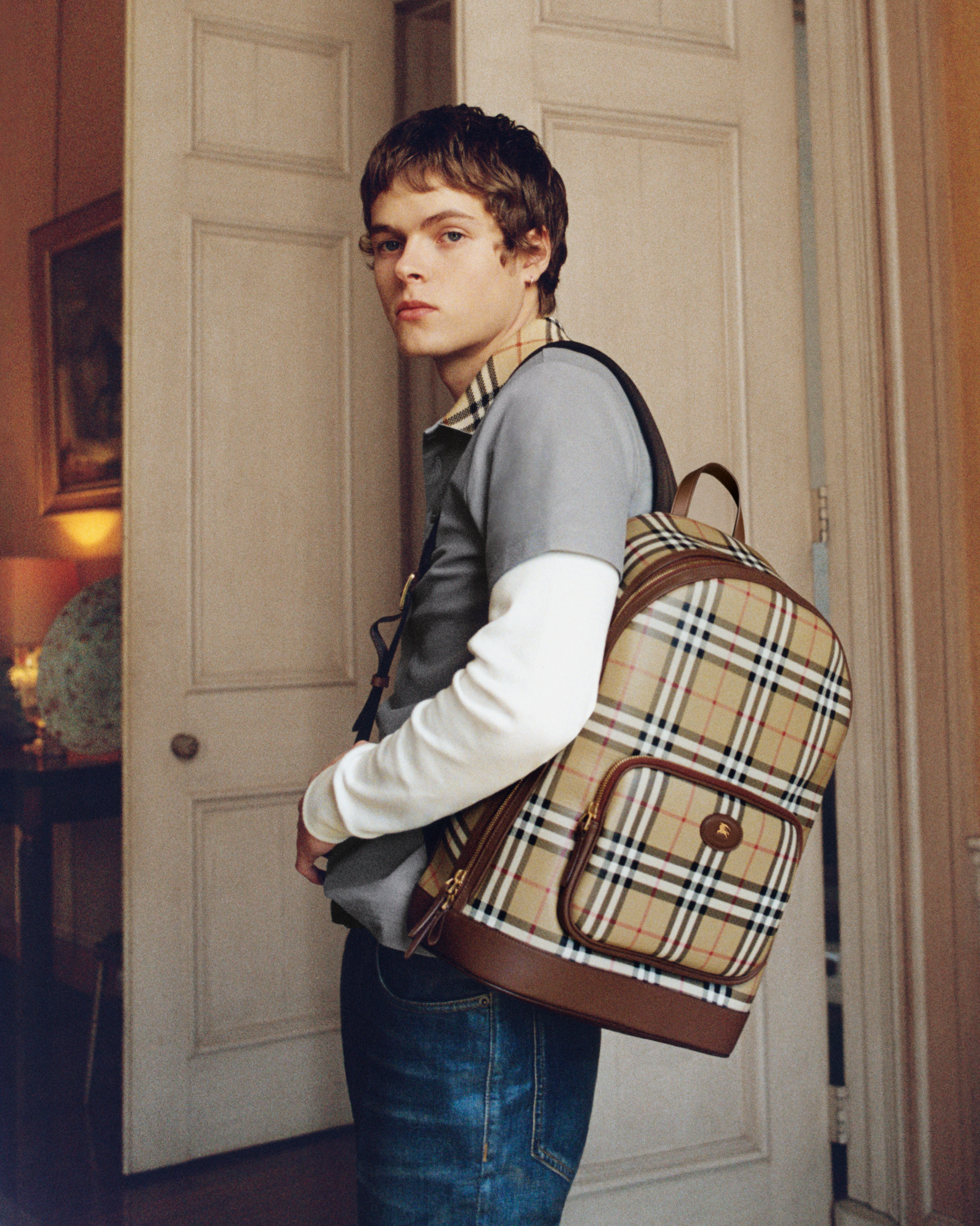 Moses Martin poses for a Burberry campaign