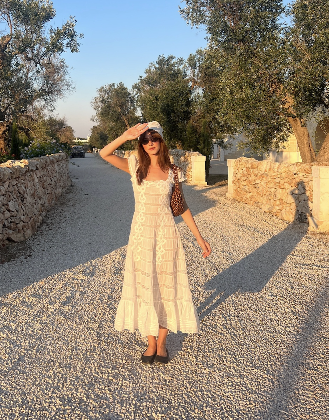 Daisy Edgar Jones wearing white Doen dress