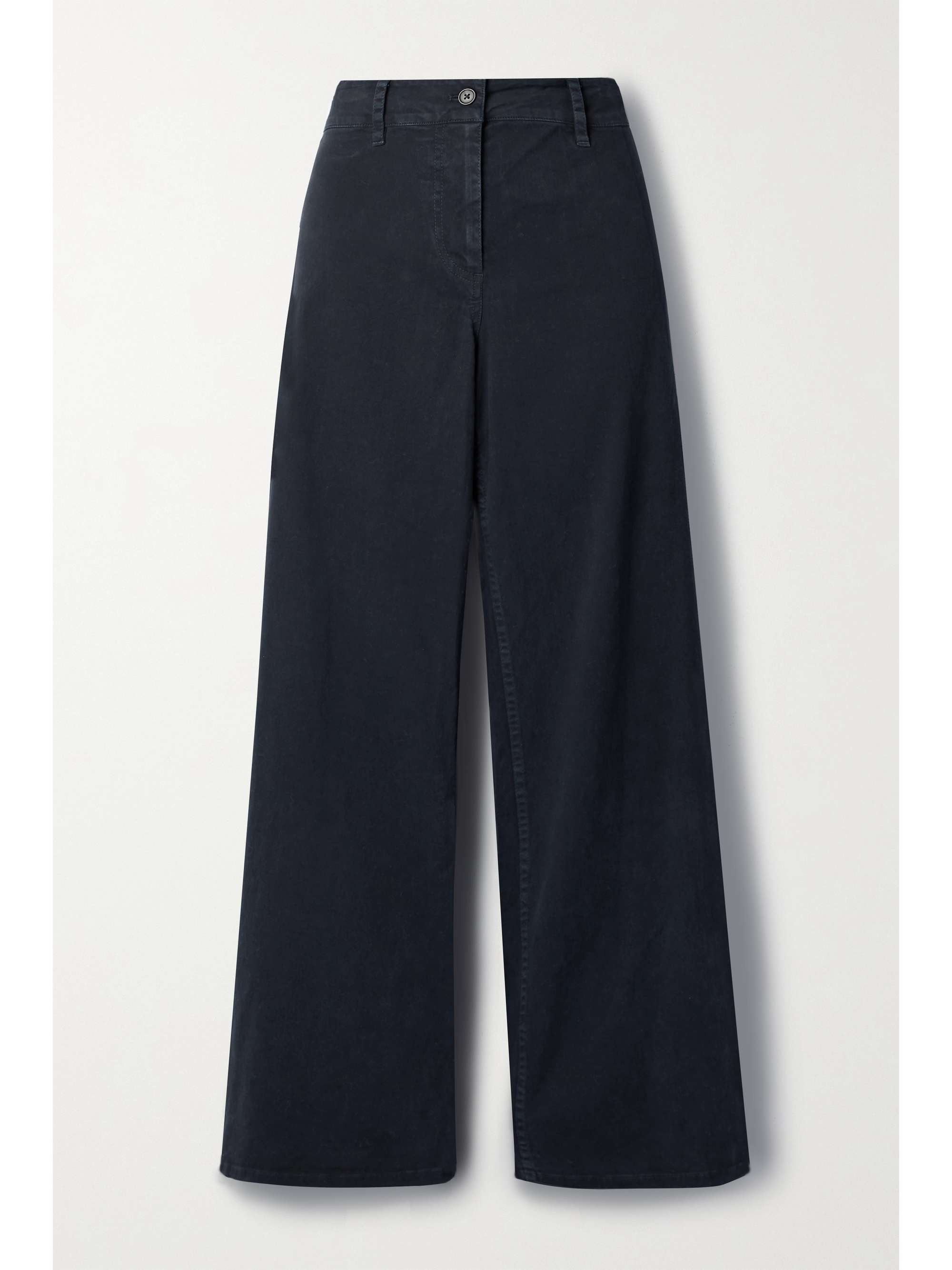 Megan Cotton-Blend Twill Wide-Leg Pants