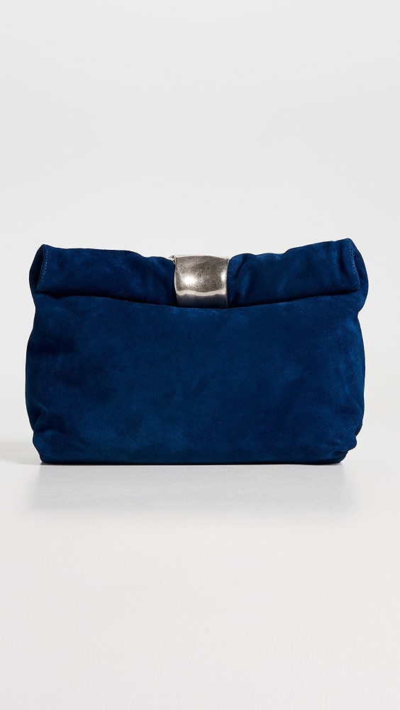 STAUD Suede Cuff Clutch - Cobalt